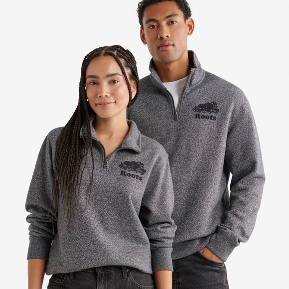 Roots Gray Quarter Zip Sweatshirt - Picture 6 of 6